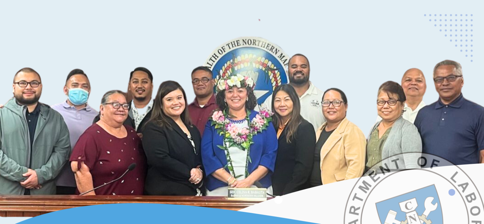 Group Photo of Dept. of Labor staff with Sec. Leila Staffler